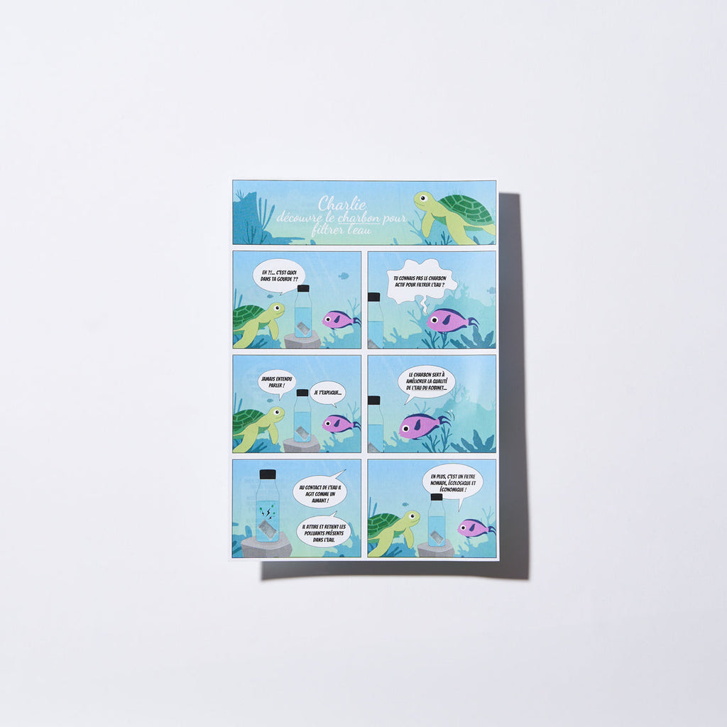 Coffret Enfant : Gourde + filtre Le Charbon Actif Français