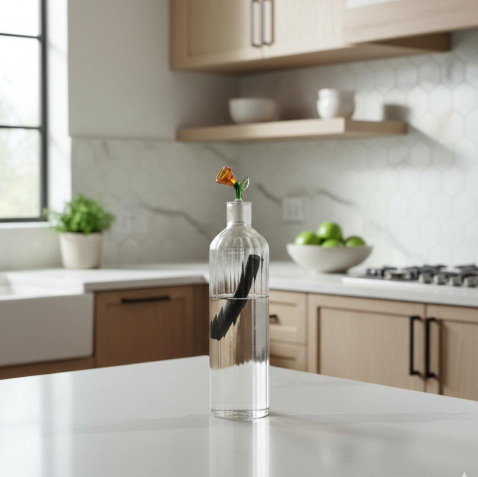 Carafe en verre 1L + 1 charbon de bambou BIJIN