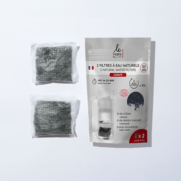Pack découverte filtre à eau naturel et compostables Le Charbon Actif Français